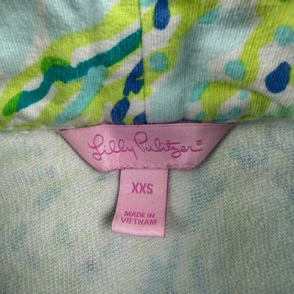 Lilly‎ Pulitzer Skipper Popover Womens XXS Blue Green Half Zip Sweatshirt 33261 - Picture 3 of 7